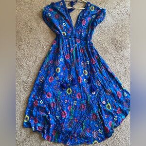 R. Vivimos bohemian-style floral print dress maxi XL 16/18